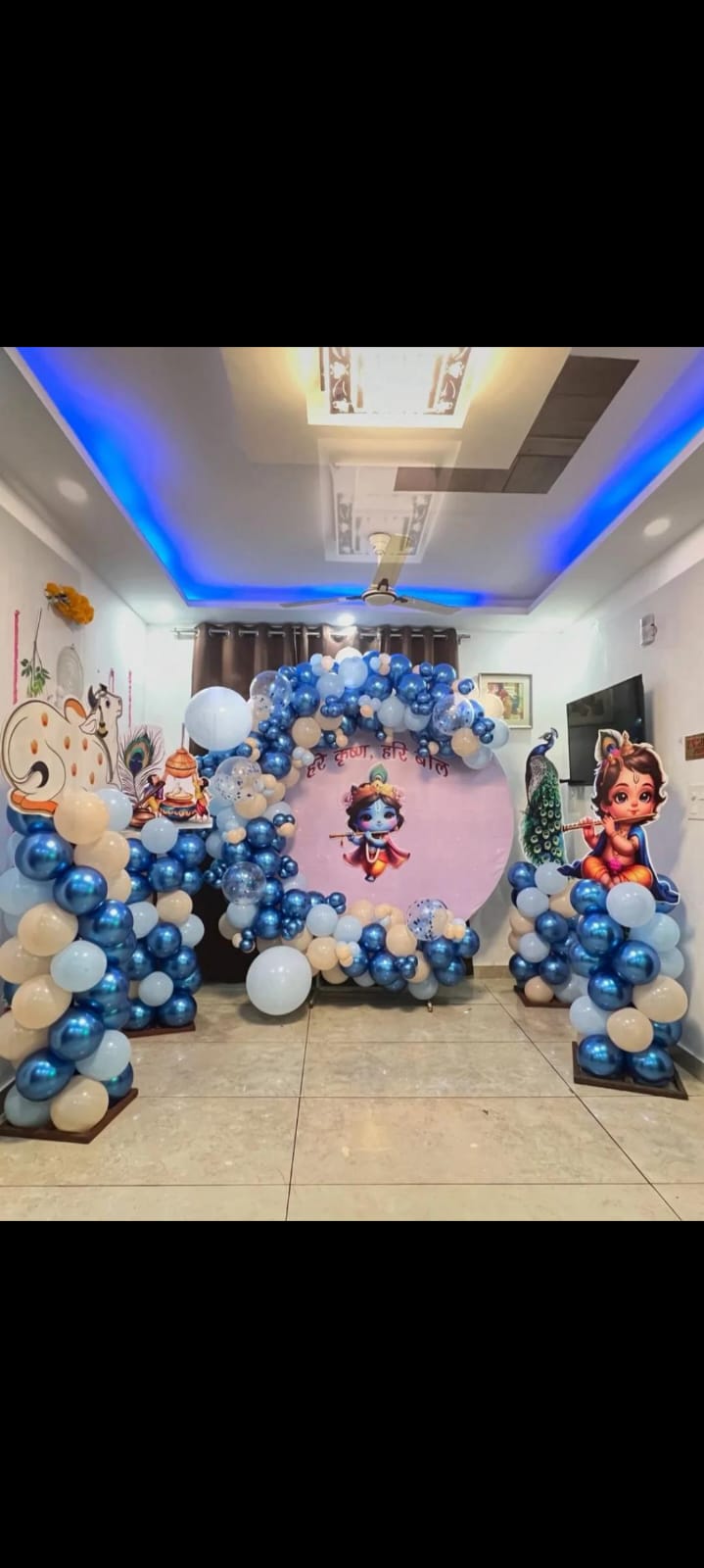 Krishna Theme Balloon Decoration